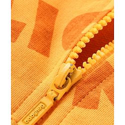 Babyhug Disney Terry Knit Full Sleeves Front Open Hooded Sweatjacket with Lion King Graphics & Ears Applique - Orange