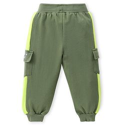 Babyhug Disney Cotton Knit Full Sleeves Sweatshirt & Lounge Pants Set With Front & Back Mickey Mouse Graphics - Green
