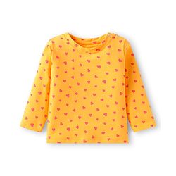 Babyhug Cotton Knit Full Sleeves Night Suit with Hearts Print - Yellow