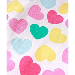 Babyhug Cotton Knit Full Sleeves Night Suit Set with Heart Print - White