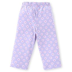 Babyhug Cotton Knit Full Sleeves Floral Printed Night Suit - Purple