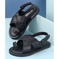 Cute Walk by Babyhug Elasticated Velcro Mojaris Ethnic - Black