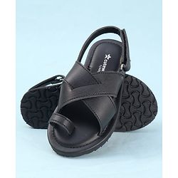 Cute Walk by Babyhug Elasticated Velcro Mojaris Ethnic - Black