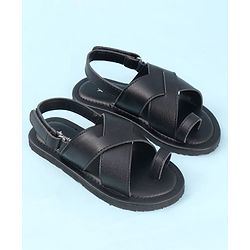 Cute Walk by Babyhug Elasticated Velcro Mojaris Ethnic - Black
