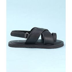 Cute Walk by Babyhug Elasticated Velcro Mojaris Ethnic - Black
