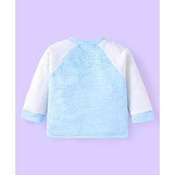 Babyhug Velour Knit Full Raglan Sleeves Winter Wear Night Suit with Pockets & Koala Patch - Light Blue