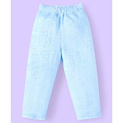 Babyhug Velour Knit Full Raglan Sleeves Winter Wear Night Suit with Pockets & Koala Patch - Light Blue