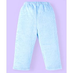 Babyhug Velour Knit Full Raglan Sleeves Winter Wear Night Suit with Pockets & Koala Patch - Light Blue