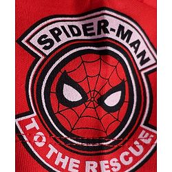 Babyhug Marvel Interlock Knit Half Sleeves Romper With Spider-Man Graphics - Red & Blue