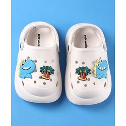 Cute Walk by Babyhug Clogs with Backstrap Beach Theme Applique - White