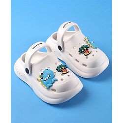 Cute Walk by Babyhug Clogs with Backstrap Beach Theme Applique - White