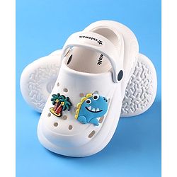 Cute Walk by Babyhug Clogs with Backstrap Beach Theme Applique - White