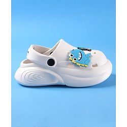 Cute Walk by Babyhug Clogs with Backstrap Beach Theme Applique - White