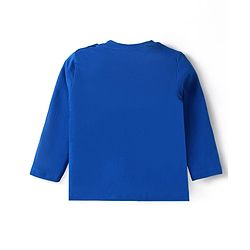 Babyhug Cotton Knit Full Sleeves Night Suit with Tiger Print & Stripes - Blue