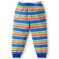 Babyhug Cotton Knit Full Sleeves Night Suit with Tiger Print & Stripes - Blue