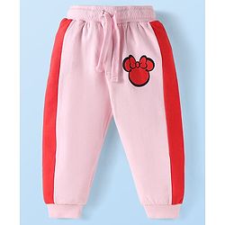 Babyhug Disney Terry Knit Full Sleeves T-Shirt & Lounge Pant Set With Minnie Mouse Graphics - Pink