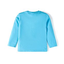 Babyhug Cotton Knit Full Sleeves Night Suit With Stripes & Panda Print - Light Blue