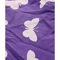Babyhug Cotton Knit Full Sleeves Butterfly Printed Nighty - Violet