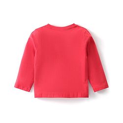 Babyhug Cotton Knit Full Sleeves Night Suit With Stripes & Car Print - Red