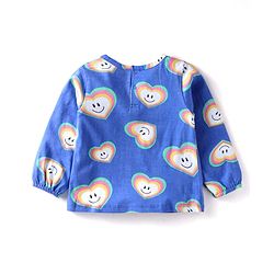 Babyhug Cotton Knit Full Sleeves Night Suit Set with Heart Print - Light Blue