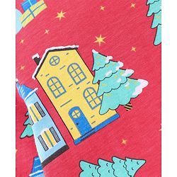 Babyhug Cotton Knit Full Sleeves Night Suit With Cars Print - Red