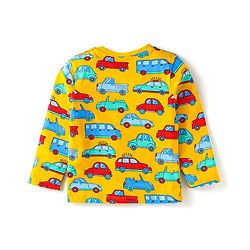 Babyhug Cotton Knit Full Sleeves Night Suit With Vehicles Print - White