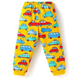 Babyhug Cotton Knit Full Sleeves Night Suit With Vehicles Print - White