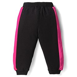Babyhug Terry Knit Premium Light Gauge Terry Full Sleeves T-Shirt & Lounge Pants Set With Reversible Sequin Detailing - Black