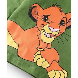 Babyhug Disney Single Jersey Knit Full Sleeves Night Suit with Lion King Graphics - Green