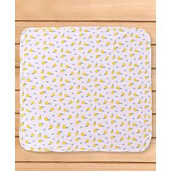 Babyhug Cotton Interlock Tropical Print Hooded Wrapper L 74 x B 74 cm - White