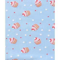 Babyhug Cotton Interlock Cupcake Print Hooded Wrapper L 74 x B 71 cm - Light Blue