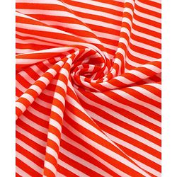 Babyhug Cotton Knit Hooded Wrapper with Stripes L 76 x B 76 cm - Red