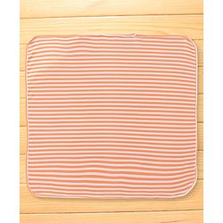 Babyhug Cotton Knit Hooded Wrapper with Stripes L  76 x B 76 cm - Orange
