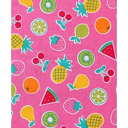 Babyhug Cotton Interlock Fruits Print  Hooded Wrapper L 76 x B 76 cm - Dark Pink