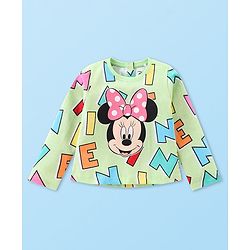 Babyhug Disney Single Jersey Knit Full Sleeves Night Suit With Minnie Mouse Graphics - Green