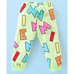 Babyhug Disney Single Jersey Knit Full Sleeves Night Suit With Minnie Mouse Graphics - Green