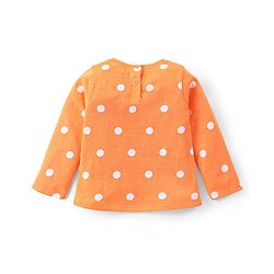 Babyhug Disney Single Jersey Knit Full Sleeves Night Suit With Minnie Mouse Graphics - Orange