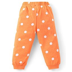 Babyhug Disney Single Jersey Knit Full Sleeves Night Suit With Minnie Mouse Graphics - Orange