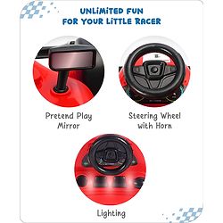 Babyhug F1 Little Racer Foldable Activity Walker with Adjustable Height|Music & Lights|Steering Wheel with Comfy Seat & Push Handle - Red