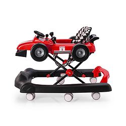 Babyhug F1 Little Racer Foldable Activity Walker with Adjustable Height|Music & Lights|Steering Wheel with Comfy Seat & Push Handle - Red