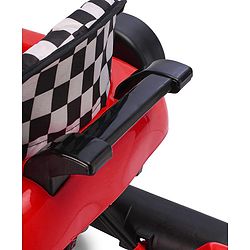 Babyhug F1 Little Racer Foldable Activity Walker with Adjustable Height|Music & Lights|Steering Wheel with Comfy Seat & Push Handle - Red