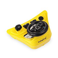 Babyhug F1 Little Racer Foldable Activity Walker with Adjustable Height|Music & Lights|Steering Wheel with Comfy Seat & Push Handle -  Yellow