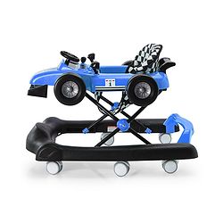 Babyhug F1 Little Racer Foldable Activity Walker with Adjustable Height|Music & Lights|Steering Wheel with Comfy Seat & Push Handle -  Yellow