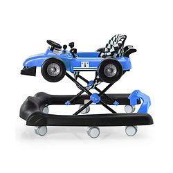Babyhug F1 Little Racer Foldable Activity Walker with Adjustable Height|Music & Lights|Steering Wheel with Comfy Seat & Push Handle -  Yellow