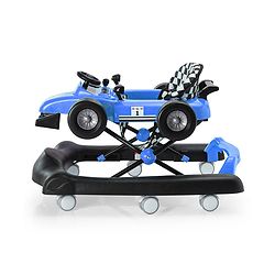Babyhug F1 Little Racer Foldable Activity Walker with Adjustable Height|Music & Lights|Steering Wheel with Comfy Seat & Push Handle -  Yellow