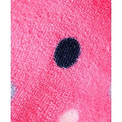 Babyhug Velour Knit Full Sleeves Winter Wear  Polka Dots Printed Footed Front Open Sleep Suit - Dark Pink