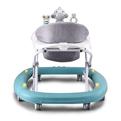 Babyhug 2 In 1 Multifunctional Baby Walker Cum Rocker With 3 Level Height Adjustment Musical Play Tray & Monkey Toy - Sea Green