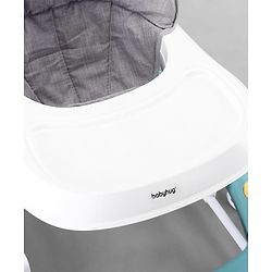 Babyhug 2 In 1 Multifunctional Baby Walker Cum Rocker With 3 Level Height Adjustment Musical Play Tray & Monkey Toy - Sea Green