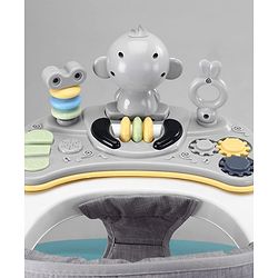 Babyhug 2 In 1 Multifunctional Baby Walker Cum Rocker With 3 Level Height Adjustment Musical Play Tray & Monkey Toy - Sea Green