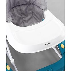Babyhug 2 In 1 Multifunctional Baby Walker Cum Rocker With 3 Level Height Adjustment Musical Play Tray & Monkey Toy - Sea Green